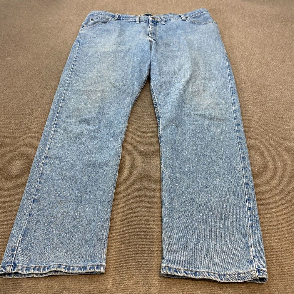 Wrangler Jeans‎ Mens 44 Fits 43x32 Denim Distressed Authentics Western Straight